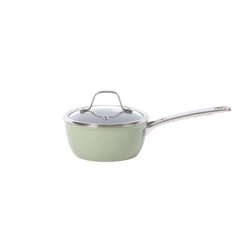 Sur la Table Kitchen Essentials Gourmet Cuisine 10pc Forged Aluminum Cookware Set w/ Glass Lid - Grey Ceramic Titanium Interior - Induction Base - Stainless Steel Hollow Handle - Gift Box w/ Remailer