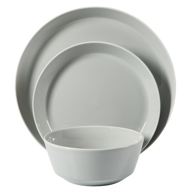 Gibson Elite Sunlit Mist 12pc Dinnerware Set - Solid Color - Stoneware -Gift Box