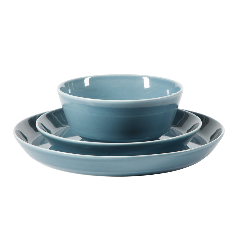 Gibson Elite Sunlit Mist 12pc Dinnerware Set - Solid Color - Stoneware -Gift Box