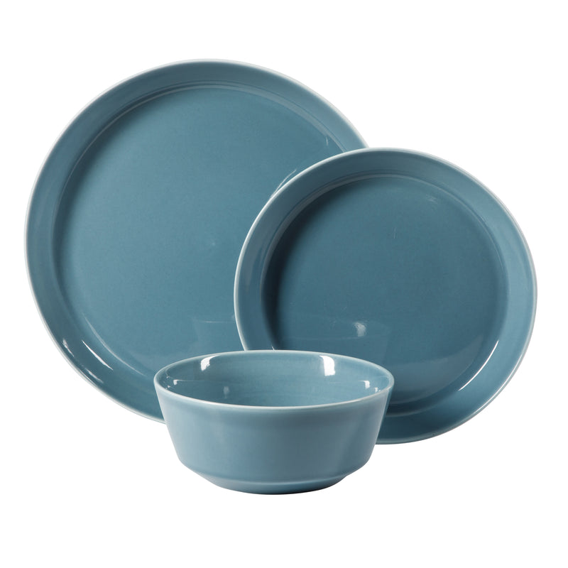 Gibson Elite Sunlit Mist 12pc Dinnerware Set - Solid Color - Stoneware -Gift Box