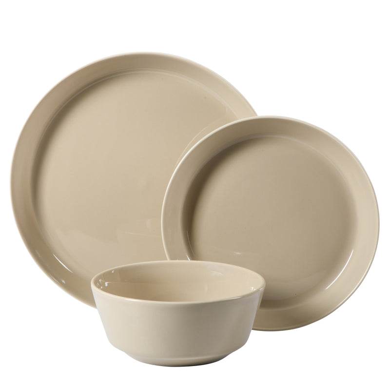Gibson Elite Sunlit Mist 12pc Dinnerware Set - Solid Color - Stoneware -Gift Box