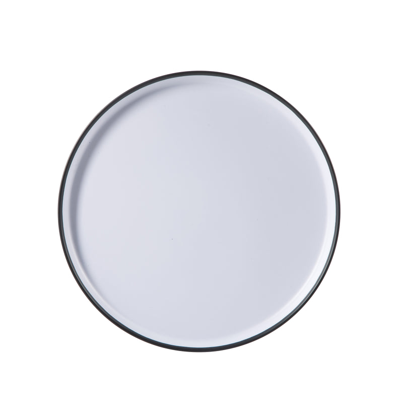 Gibson Home Folsom Shores 12pc Melamine Dinnerware Set - Colored Rim - Matte - 2400G - Gift Box