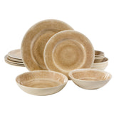 Gibson Home Casper Court 16pc Double Bowl Melamine Dinnerware Set - Decorated - 3520G - Gift Box
