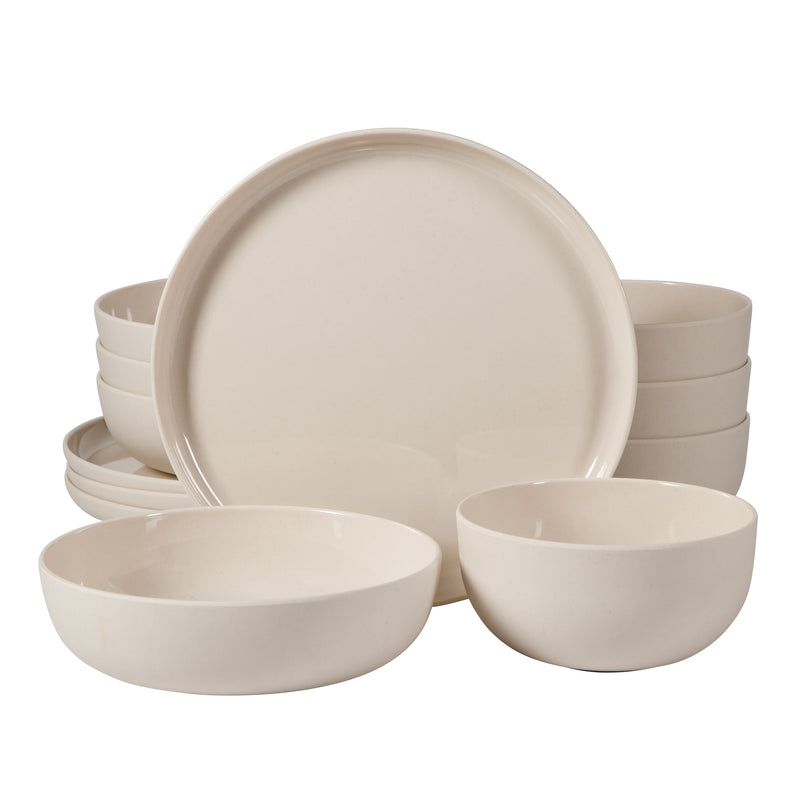 Gibson Home Candy Skies 12pc Wheatstraw Dinnerware Set - Solid Color - 2800G - Gift Box