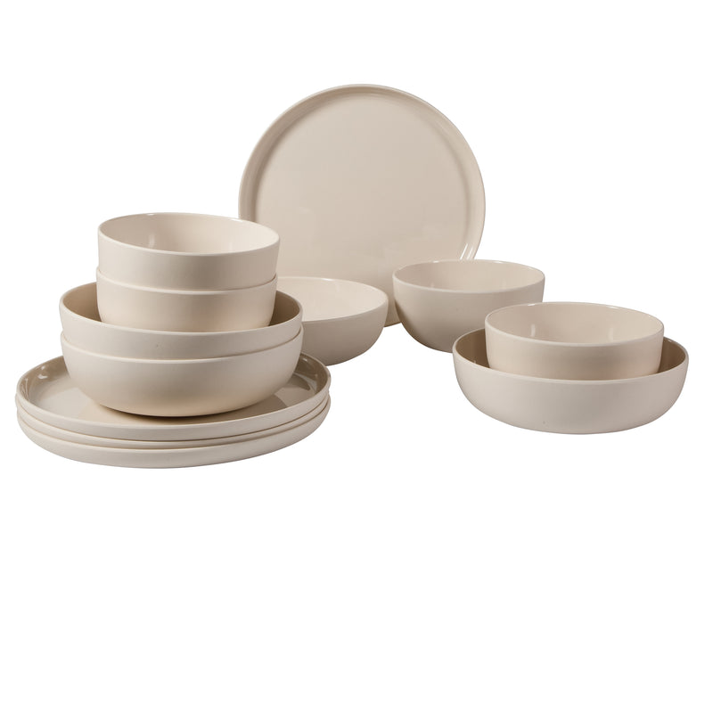 Gibson Home Candy Skies 12pc Wheatstraw Dinnerware Set - Solid Color - 2800G - Gift Box