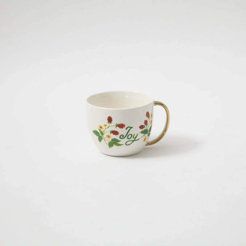 Gibson Home Inspired Gardens 17.5 oz Mug - Gold Handle w/ Decal - 4 Assorted Designs - Decorated - Fine Ceramic - Open Stock w/ UPC Label