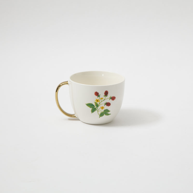 Gibson Home Inspired Gardens 17.5 oz Mug - Gold Handle w/ Decal - 4 Assorted Designs - Decorated - Fine Ceramic - Open Stock w/ UPC Label