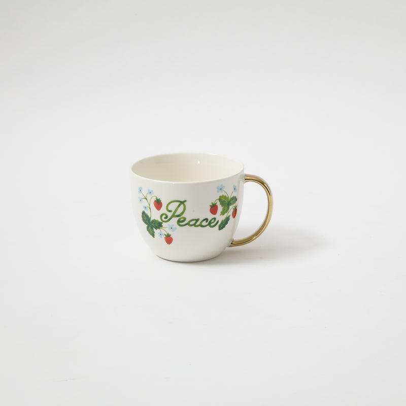 Gibson Home Inspired Gardens 17.5 oz Mug - Gold Handle w/ Decal - 4 Assorted Designs - Decorated - Fine Ceramic - Open Stock w/ UPC Label