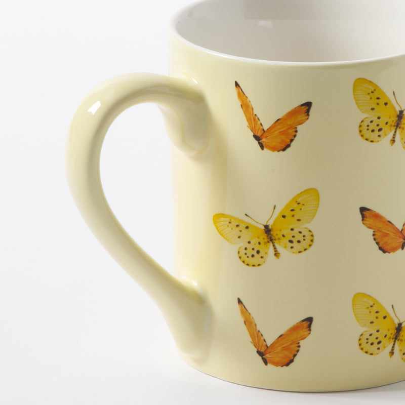 Gibson Home Butterfly Pop 18 oz Mug - 4 Assorted Designs - Decorated - Fine Ceramic - Open Stock w/ UPC Label
