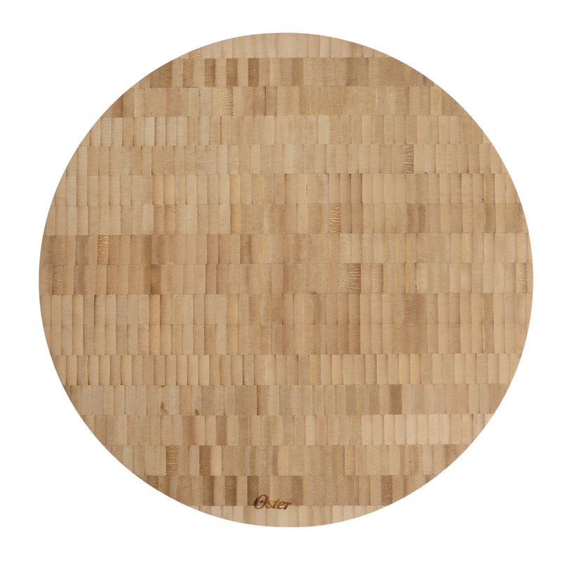Oster Capeheart 14" Bamboo Cutting Board - Round - Oil Finished - Color Label