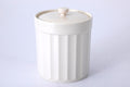 Martha Stewart Broadbrook 8.4" Canister w/ Lid - Cream - Solid Color - Stoneware - Color Sleeve
