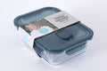 Martha Stewart Shadowbrook 48 oz Borosilicate Glass Storage Container w/ PP Lid - Green Lid - Rectangle - Color Sleeve
