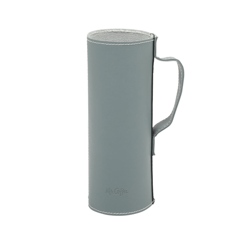 Mr. Coffee Leatherette 23oz Stainless Steel Double Wall Thermal Bottle w/ Lid & PU Handle - Black - Open Stock