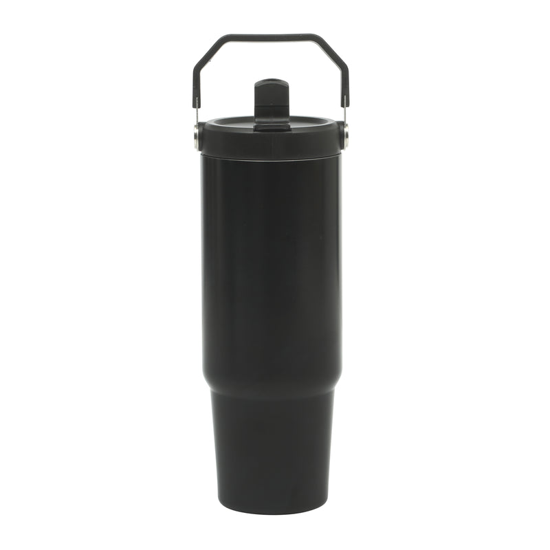 Gibson Home Marina 29 oz Stainless Steel Double Wall Tumbler w/ Handle & Straw - Open Stock w/ Color Sleeve