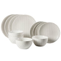 Gibson Elite Earlhart 12pc Dinnerware Set - 4 Assorted Designs - Cream - Reactive Glaze - Stoneware - Gift Box