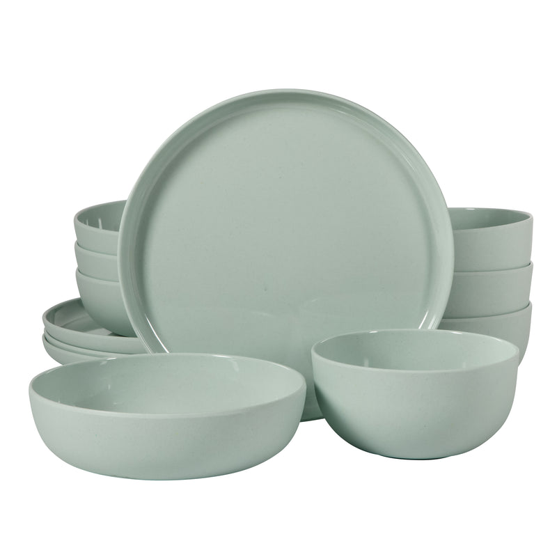 Gibson Home Candy Skies 12pc Wheatstraw Dinnerware Set - Solid Color - 2800G - Gift Box