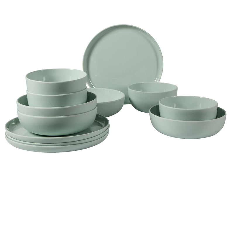 Gibson Home Candy Skies 12pc Wheatstraw Dinnerware Set - Solid Color - 2800G - Gift Box