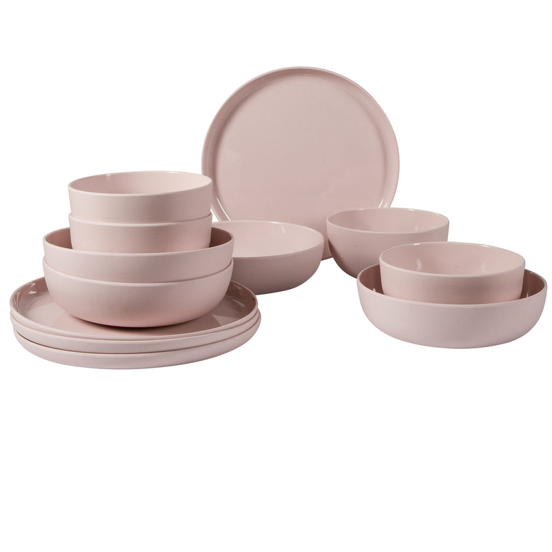 Gibson Home Candy Skies 12pc Wheatstraw Dinnerware Set - Solid Color - 2800G - Gift Box