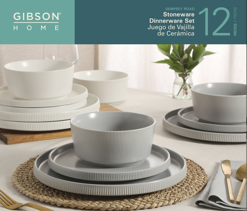 Gibson Home Dempsey Road 12pc Dinnerware Set - Solid Color - Stoneware - GBX