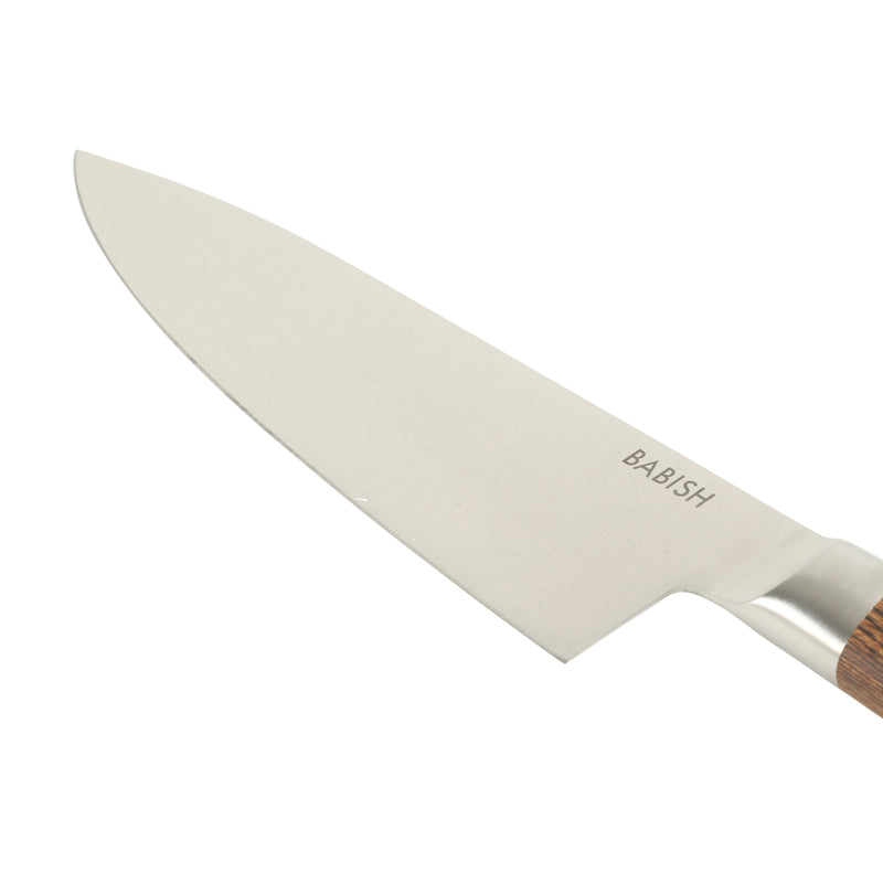 Babish 8" German Steel Chef Knife w/ Paka Wood Handle - Gift Box w/ Remailer