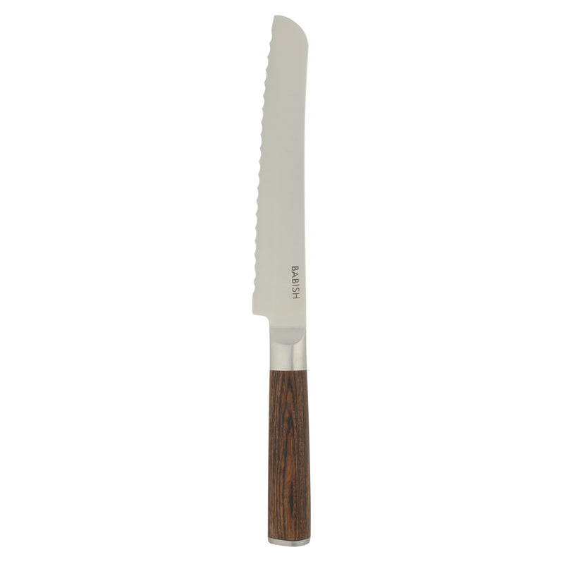 Babish 8" German Steel Bread Knife w/ Paka Wood Handle - Gift Box w/ Remailer