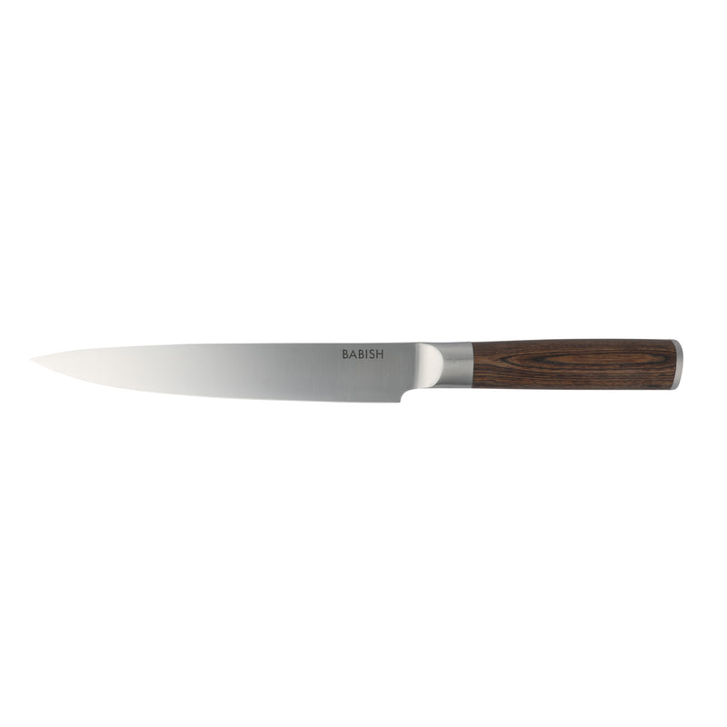 Babish 8" German Steel Carving Knife w/ Paka Wood Handle - Gift Box w/ Remailer