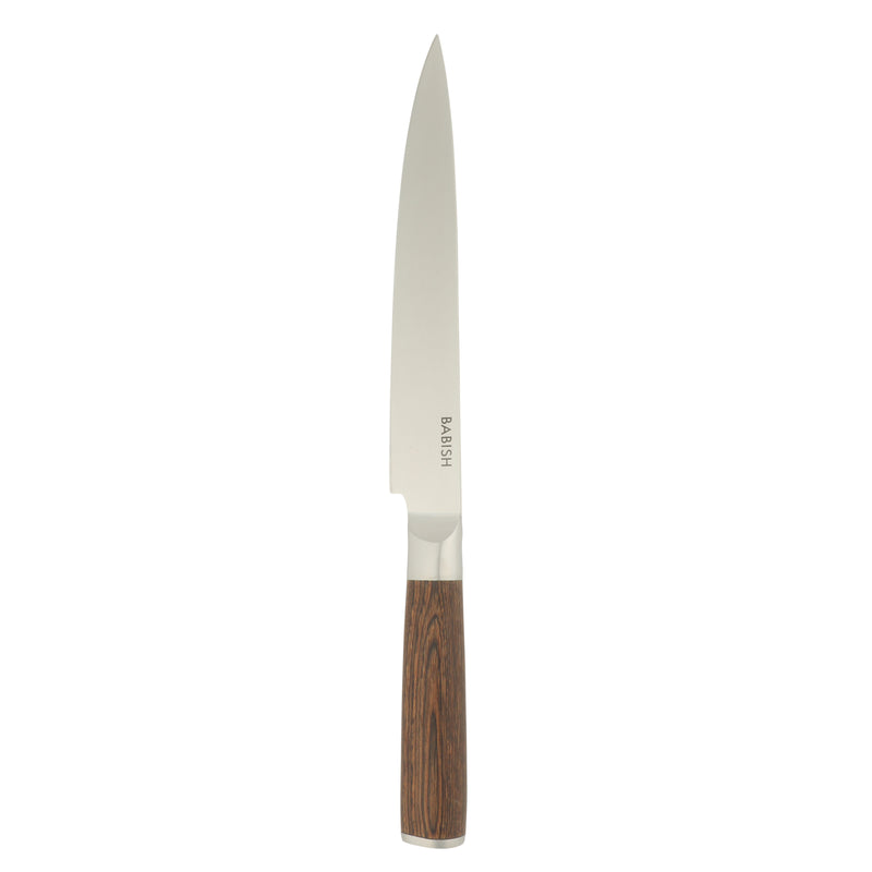 Babish 8" German Steel Carving Knife w/ Paka Wood Handle - Gift Box w/ Remailer