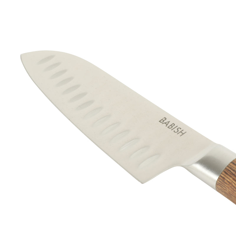 Babish 6.5" German Steel Santoku Knife w/ Paka Wood Handle - Gift Box w/ Remailer