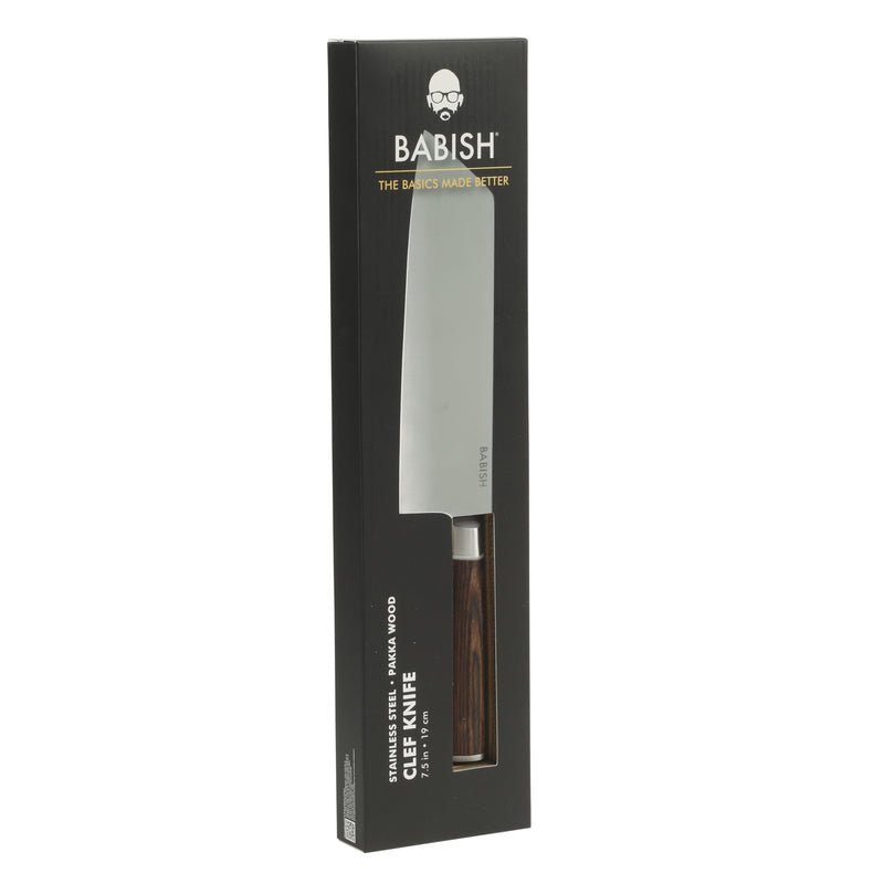 Babish 7.5" German Steel Clef Knife w/ Paka Wood Handle - Gift Box w/ Remailer