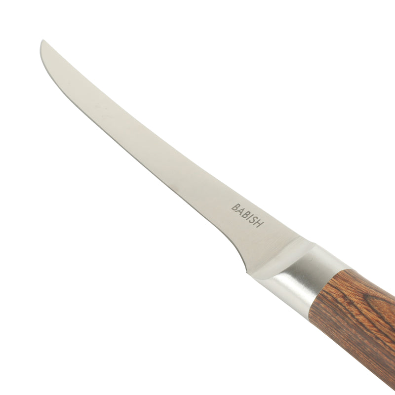 Babish 7" German Steel Boning Knife w/ Paka Wood Handle - Gift Box w/ Remailer