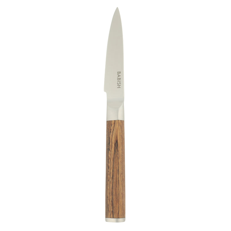Babish 3.5" German Steel Paring Knife w/ Paka Wood Handle - Gift Box w/ Remailer