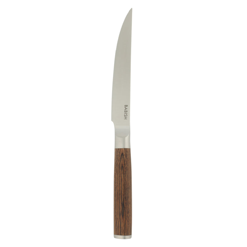 Babish 4 pc 4.9" German Steel Steak Knives w/ Paka Wood Handle - Gift Box w/ Remailer