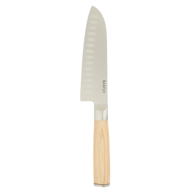Babish 6.5" German Steel Santoku Knife w/ Paka Wood Handle - Gift Box w/ Remailer