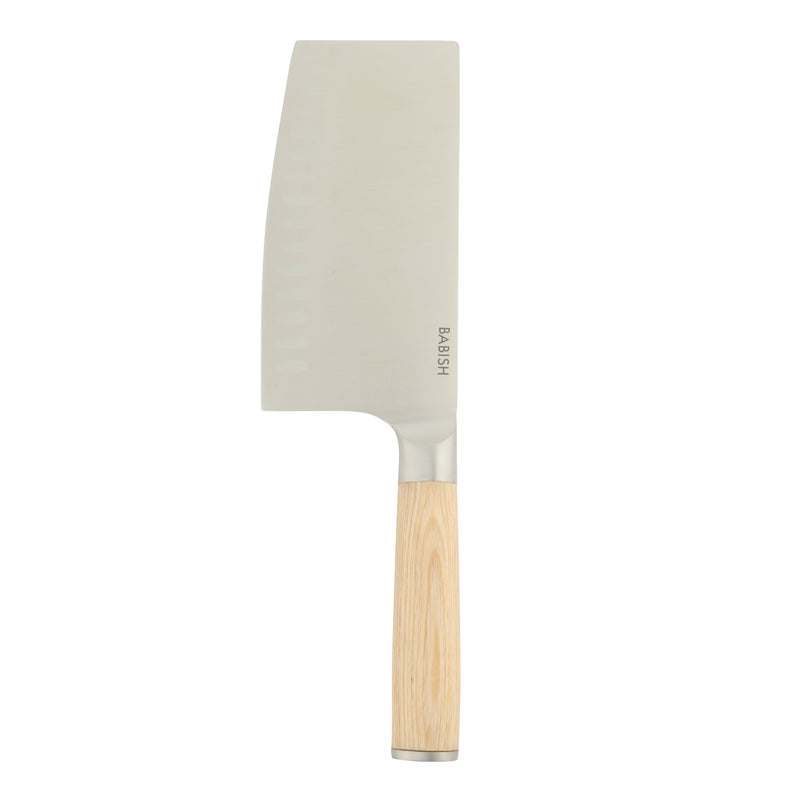 Babish 6.5" German Steel Cleaver w/ Paka Wood Handle - Gift Box w/ Remailer