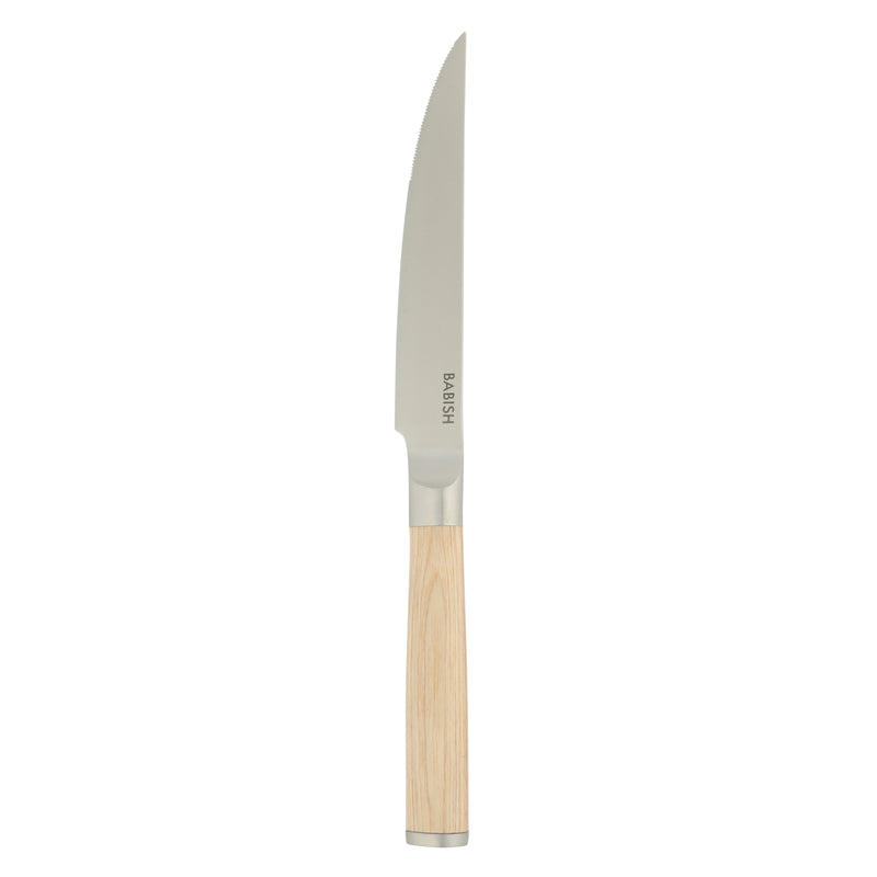 Babish 4 pc 4.9" German Steel Steak Knives w/ Paka Wood Handle - Gift Box w/ Remailer