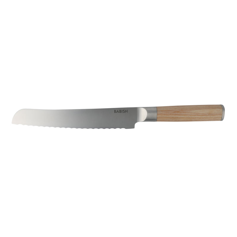 Babish 8" German Steel Bread Knife w/ Paka Wood Handle - Gift Box w/ Remailer