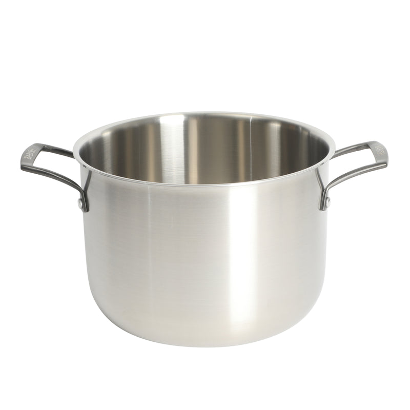 Babish 8qt Triply Stainless Steel Stockpot w/ Glass Lid & Black PVD Handle - Color Sleeve w/ Remailer