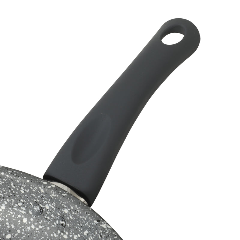 Gibson Home Clipperton 2pc Carbon Steel 11" & 9.5" Frying Pan - Grey Speckle Interior - Matte Charcoal Exterior - Soft Touch Handle - Open Stock Color w/ Label