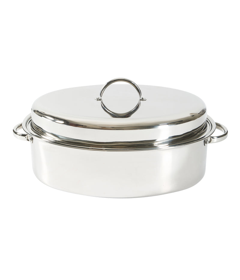 Gibson Home Johnstown 18" Stainless Steel Roaster w/ Domed Lid - Oval - Color Label w/ Shrink Wrap