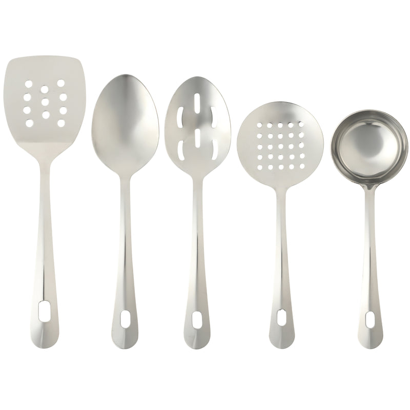Gibson Home Landsworth 5pc Stainless Steel Hostess Set - Mirror Polished - Tie Card