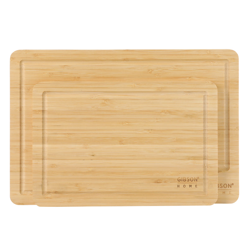 Gibson Home Forestview 2pc 15" x 12" Bamboo Cutting Board Set - Rectangle- Oil Finished - Color Sleeve