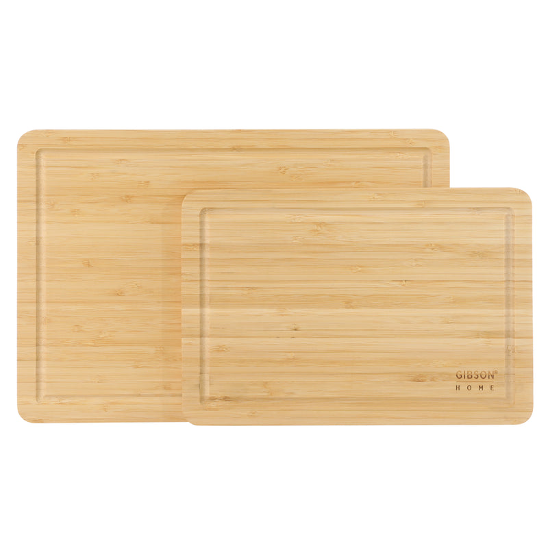 Gibson Home Forestview 2pc 15" x 12" Bamboo Cutting Board Set - Rectangle- Oil Finished - Color Sleeve
