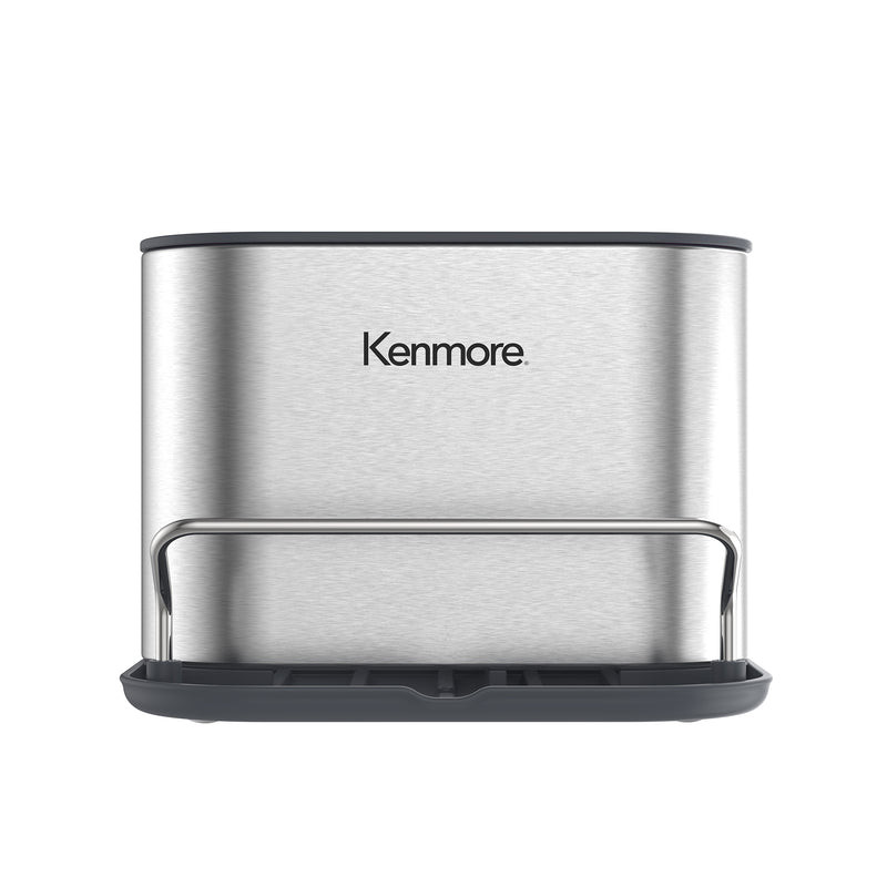 Kenmore Kirkwall Metal Panel Sink Organizer w/ Towel Hanging Rail & PP Tray - Silk Logo Print - Gift Box w/ Remailer