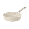 Martha Stewart Heathland 8" Aluminum Frying Pan - Taupe - Taper Shape - Ceramic Non-Stick Interior - Induction - Silicone Handle - Open Stock w/ Color Sleeve