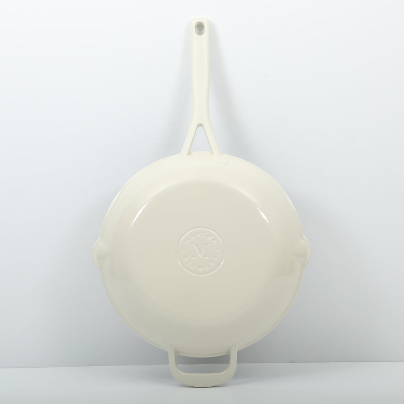 Martha Stewart Gatwick 12" Enameled Cast Iron Skillet - Gray Interior - Round - Color Sleeve w/ RM
