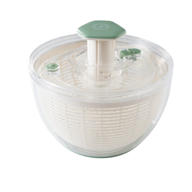 Martha Stewart Gulfwind 6 L / 6.3 qt Salad Spinner - White Color Basket - Blue Round Knob - PS/PP/ABS/TRP - GBX w/ RM