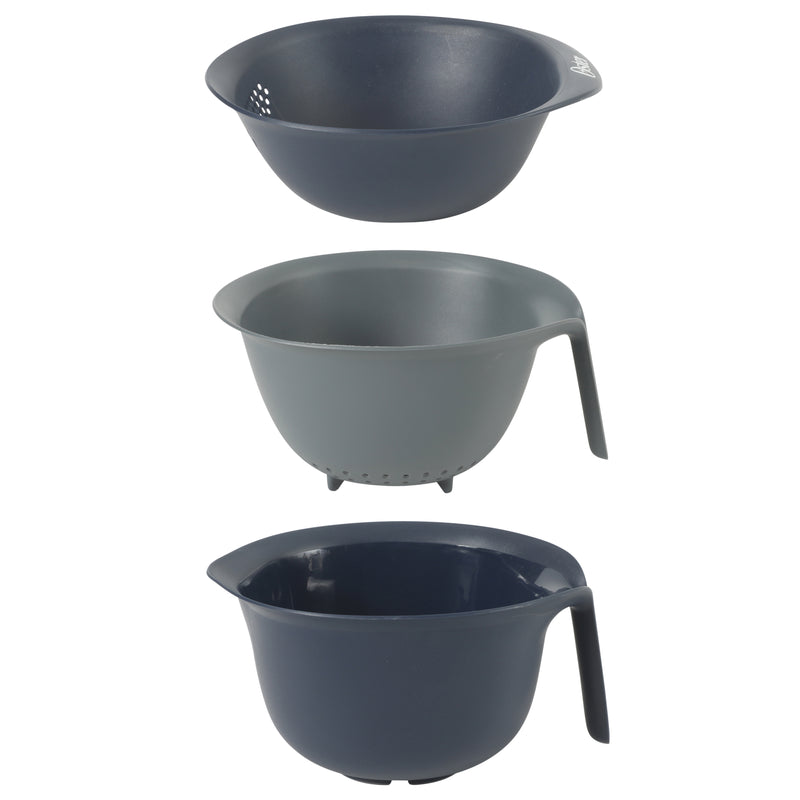 Oster Bluemarine 3pc PP Colander & Bowl Set - Color Sleeve