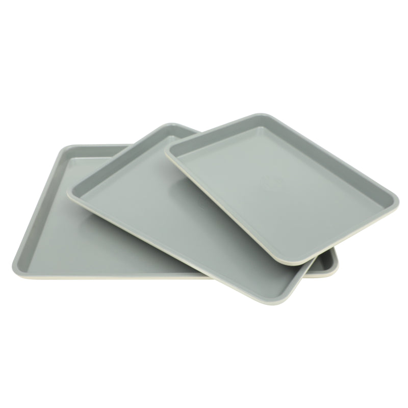 Sur La Table Kitchen Essentials Bake Sale 3pc Carbon Steel Cookie Sheet Set - Linen Exterior - Grey Non-Stick Interior - Open Stock w/ Color Label & Remailer