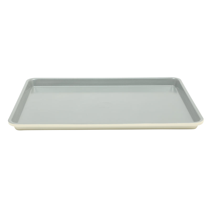 Sur La Table Kitchen Essentials Bake Sale 3pc Carbon Steel Cookie Sheet Set - Linen Exterior - Grey Non-Stick Interior - Open Stock w/ Color Label & Remailer