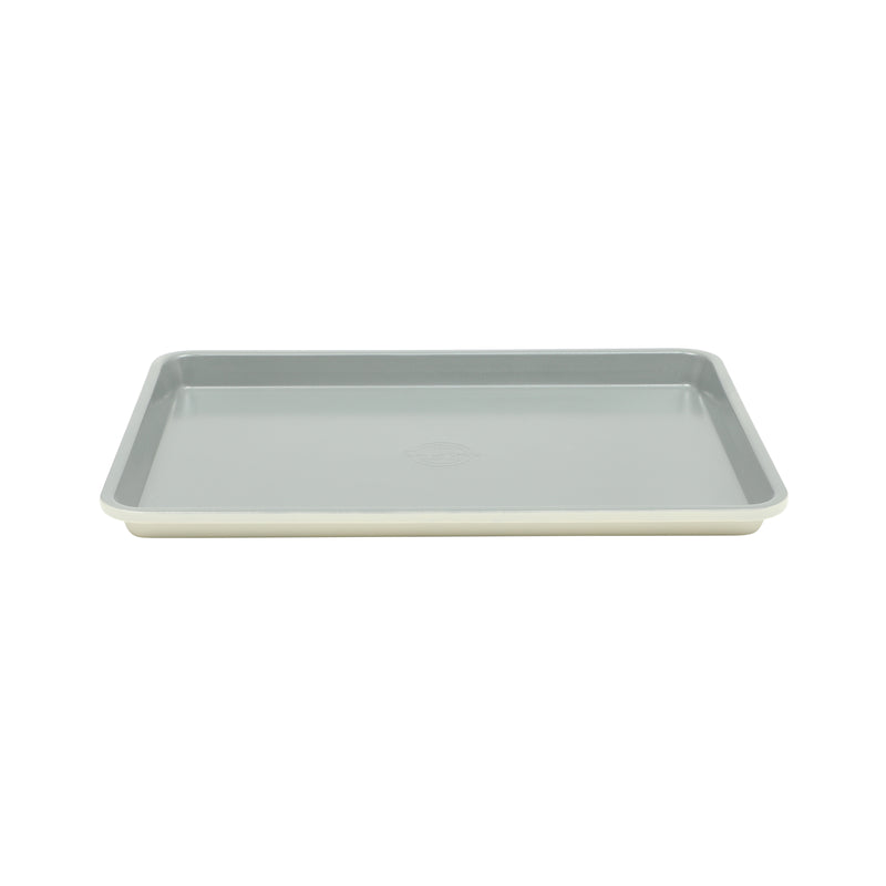 Sur La Table Kitchen Essentials Bake Sale 3pc Carbon Steel Cookie Sheet Set - Linen Exterior - Grey Non-Stick Interior - Open Stock w/ Color Label & Remailer